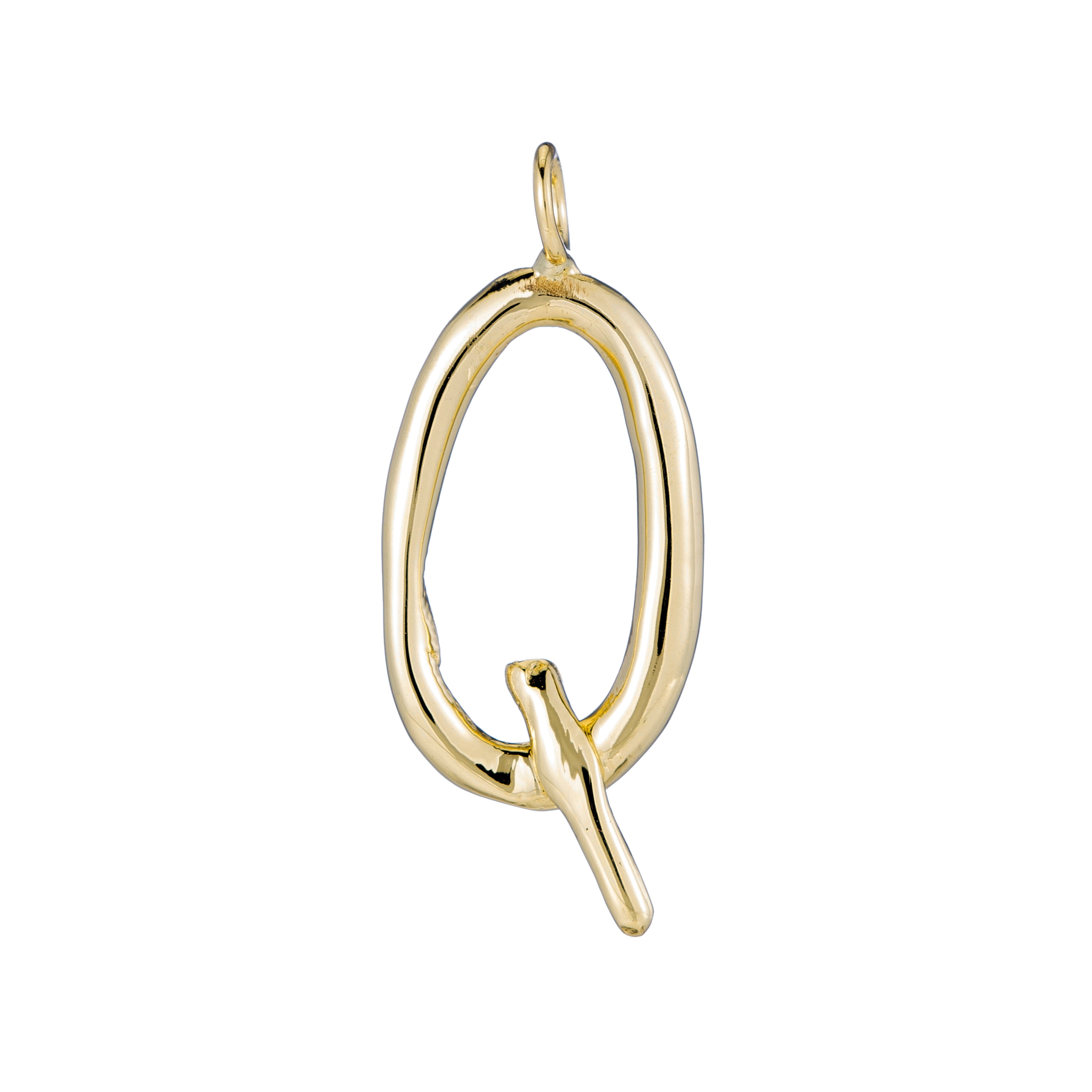 Raw Letter Q - 18K Gold