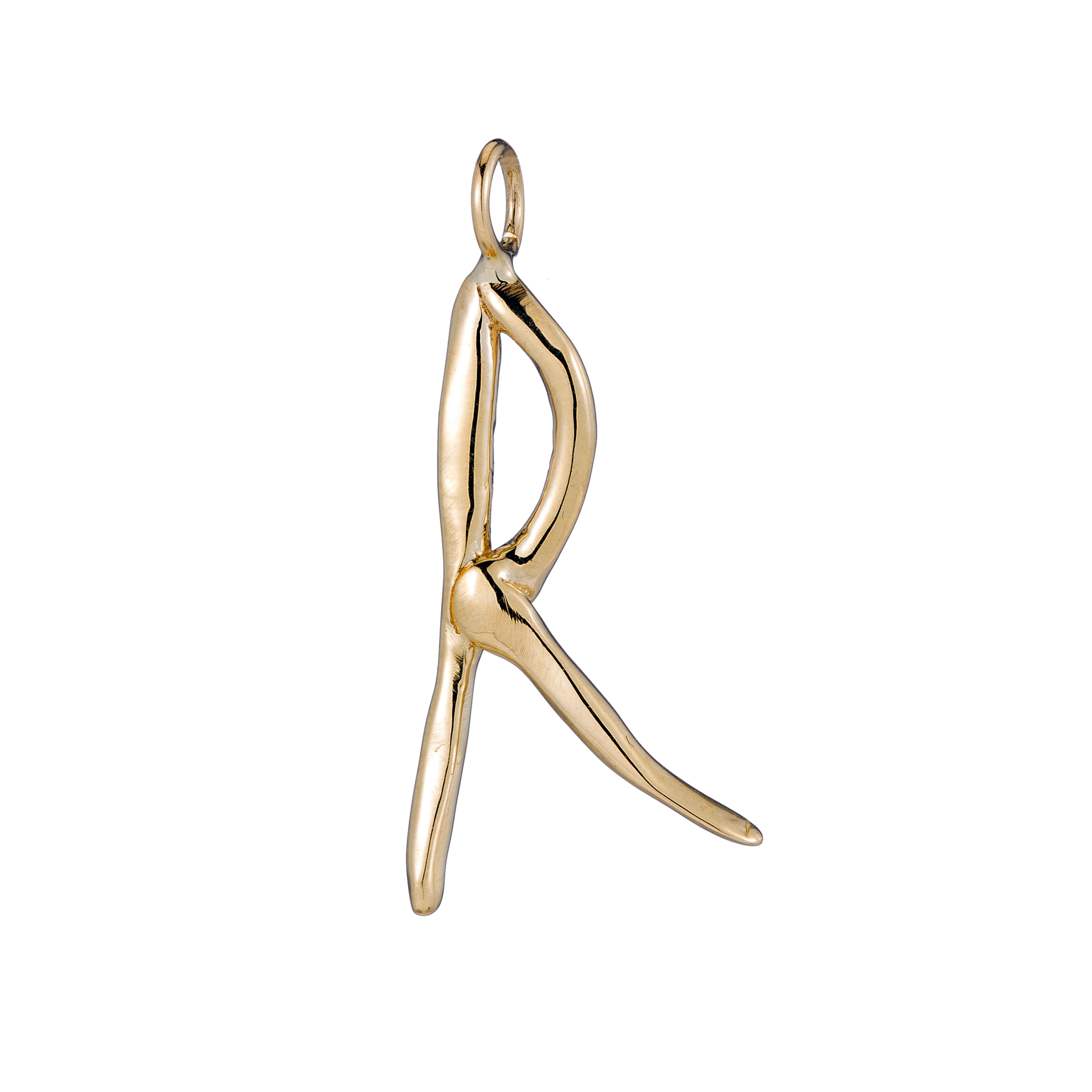 Raw Letter R - 18K Gold