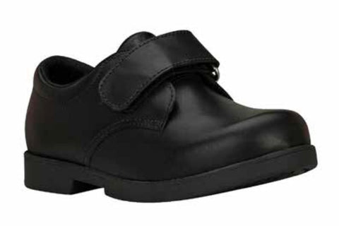 boys black leather school shoes