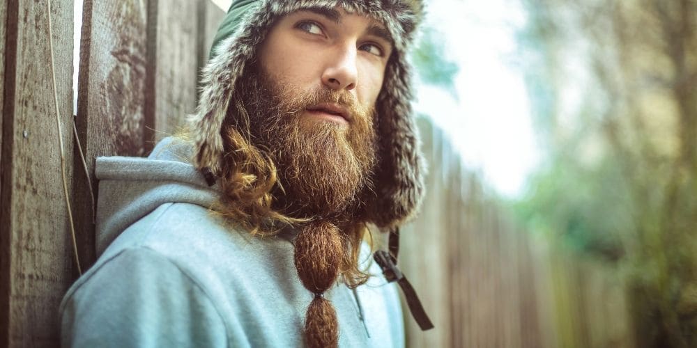 barbe rousse viking avec tresses - 01847