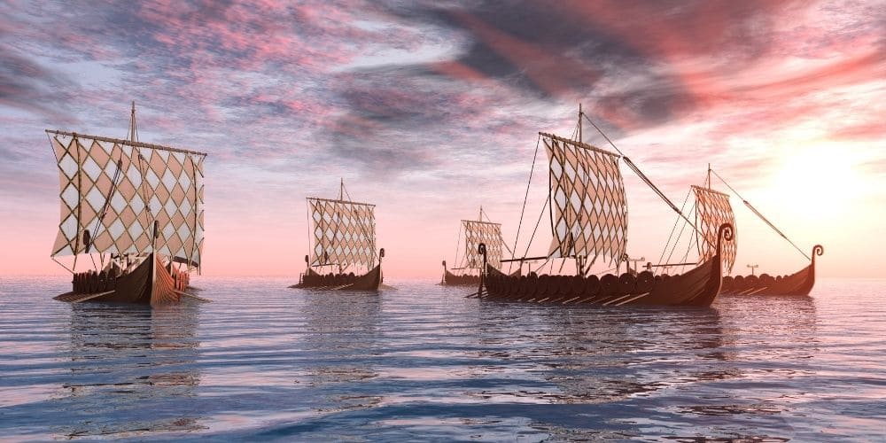 Bateaux viking en mer Méditerranée