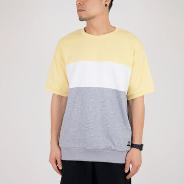 Men Colour Block Sweatshirt - Light Yellow - SM2101005A