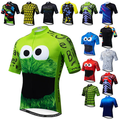 Weimostar Top Green Cycling Jersey Funny Men&#39;s Cookie Bicycle Cycling Clothing Maillot Ciclismo Breathable MTB Bike Jersey Shirt - activewearetc