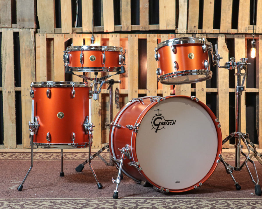 Gretsch USA Custom Satin Orange Metallic Lacquer Drum Set -  14x20,8x12,14x14,5.5x14