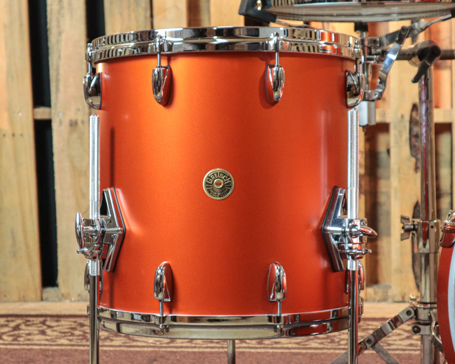 Gretsch USA Custom Satin Orange Metallic Lacquer Drum Set - 14x20