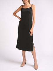 Camisole Dress Black Heavy Crepe Satin