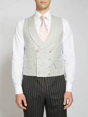 Pistachio Randwick Double-Breasted Shawl Lapel Piped Waistcoat