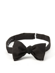 Black Twill Grosgrain Silk Bow Tie