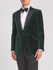 Racing Green Velvet Cotton Dinner Jacket