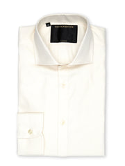 Cream Eaton Cotton Cutaway Collar Shirt