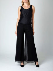 Palazzo Pants Black Plain Georgette