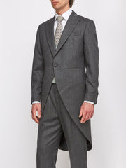 Grey Norfolk Herringbone Wool Morning Coat