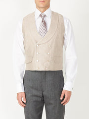 DUSK HALTON SILK DOUBLE BREASTED 8 BUTTON SHAWL LAPEL PIPED WAISTCOAT