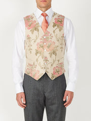 CREAM BELVOIR COTTON SINGLE BREASTED 6 BUTTON WAISTCOAT