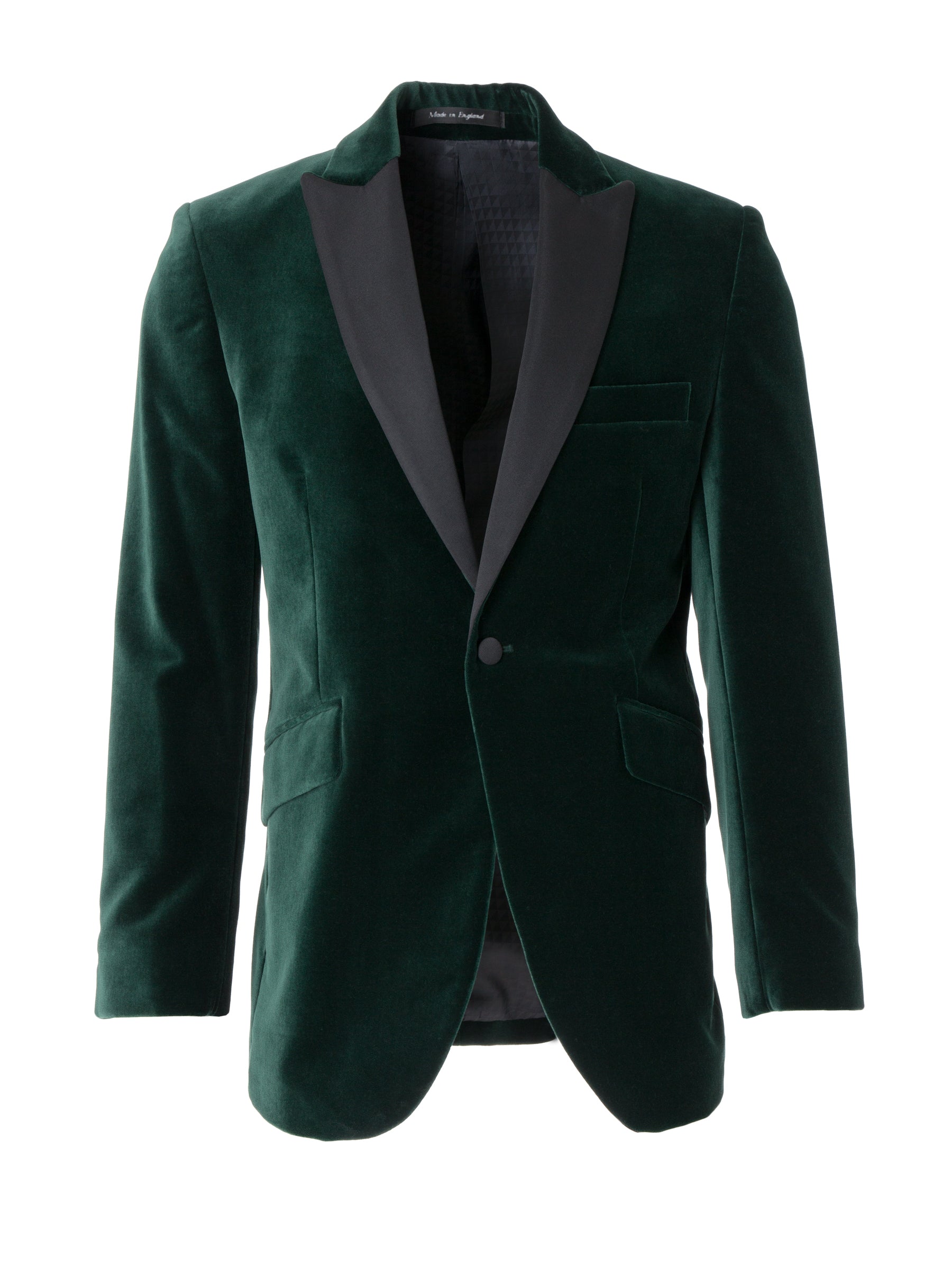 Racing Green Velvet Cotton Dinner Jacket With Black Grosgrain Silk Lap ...