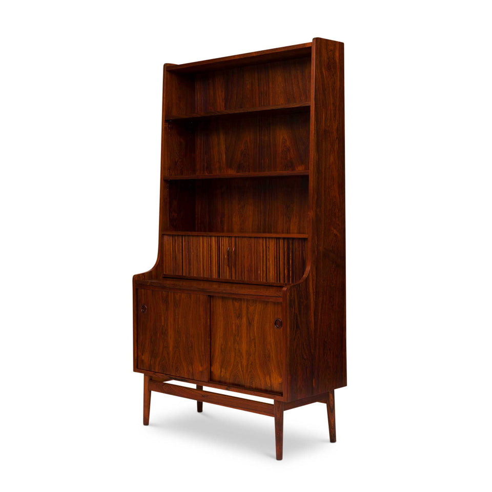 Vintage 1960s Danish Mid-Century Rosewood Bookcase Cabinet