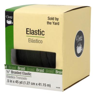 Dritz Elastic Non-Roll 1 12yd Black 