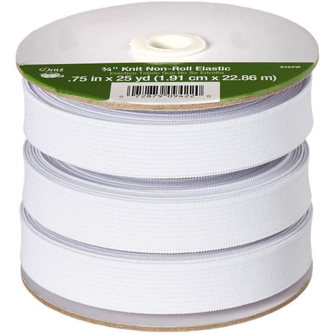 Dritz 9407W Non-Roll Woven Elastic, 1-Inch by 12-Yard, White