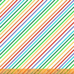 Windham Fabrics-Rainbow Stripes on White-fabric-gather here online