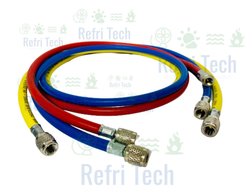 Charging refrigerant hoses PACK OF 3 HOSES 1/4'' F 1500 mm. Connection depressor