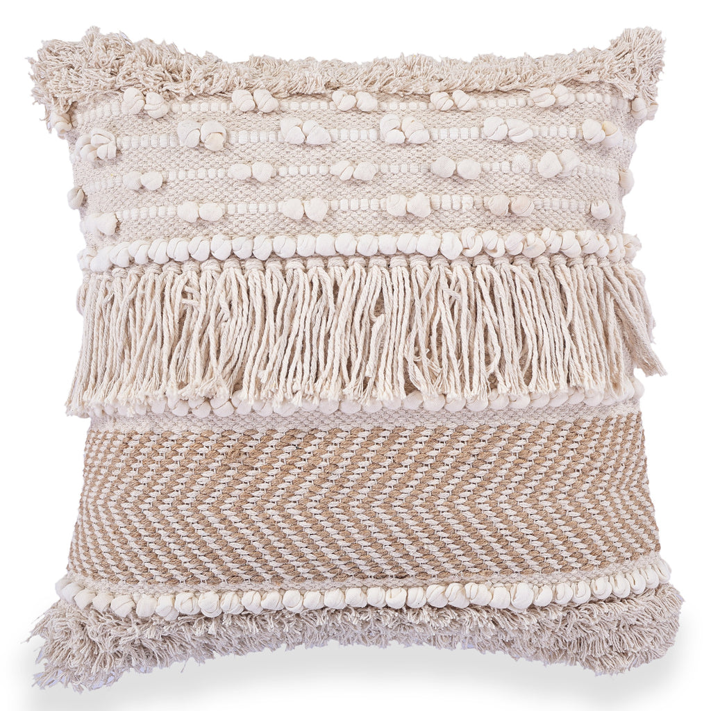 Frayed Edge Pillow in Light Grey – Featherfields