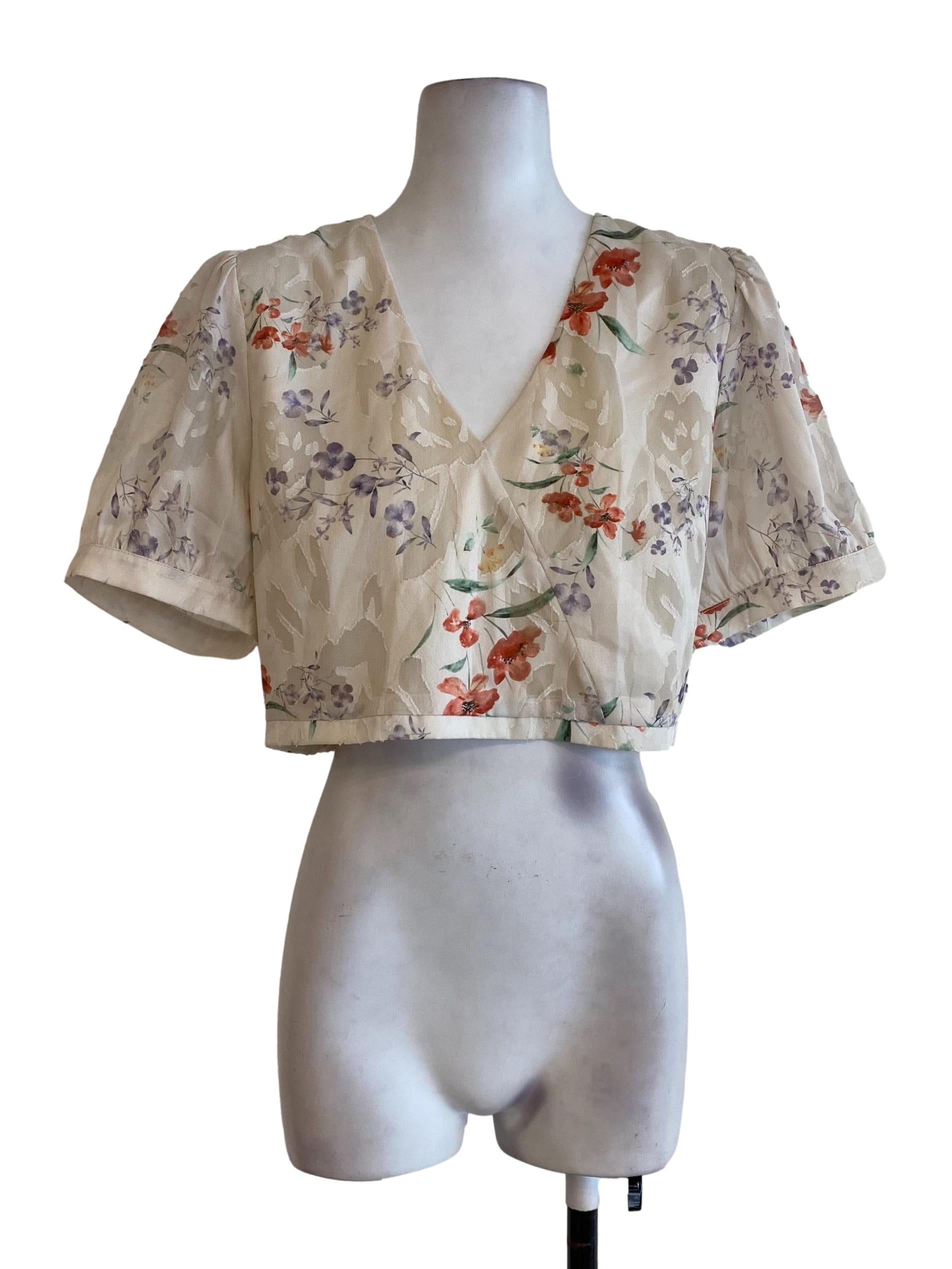 Beige Floral Top