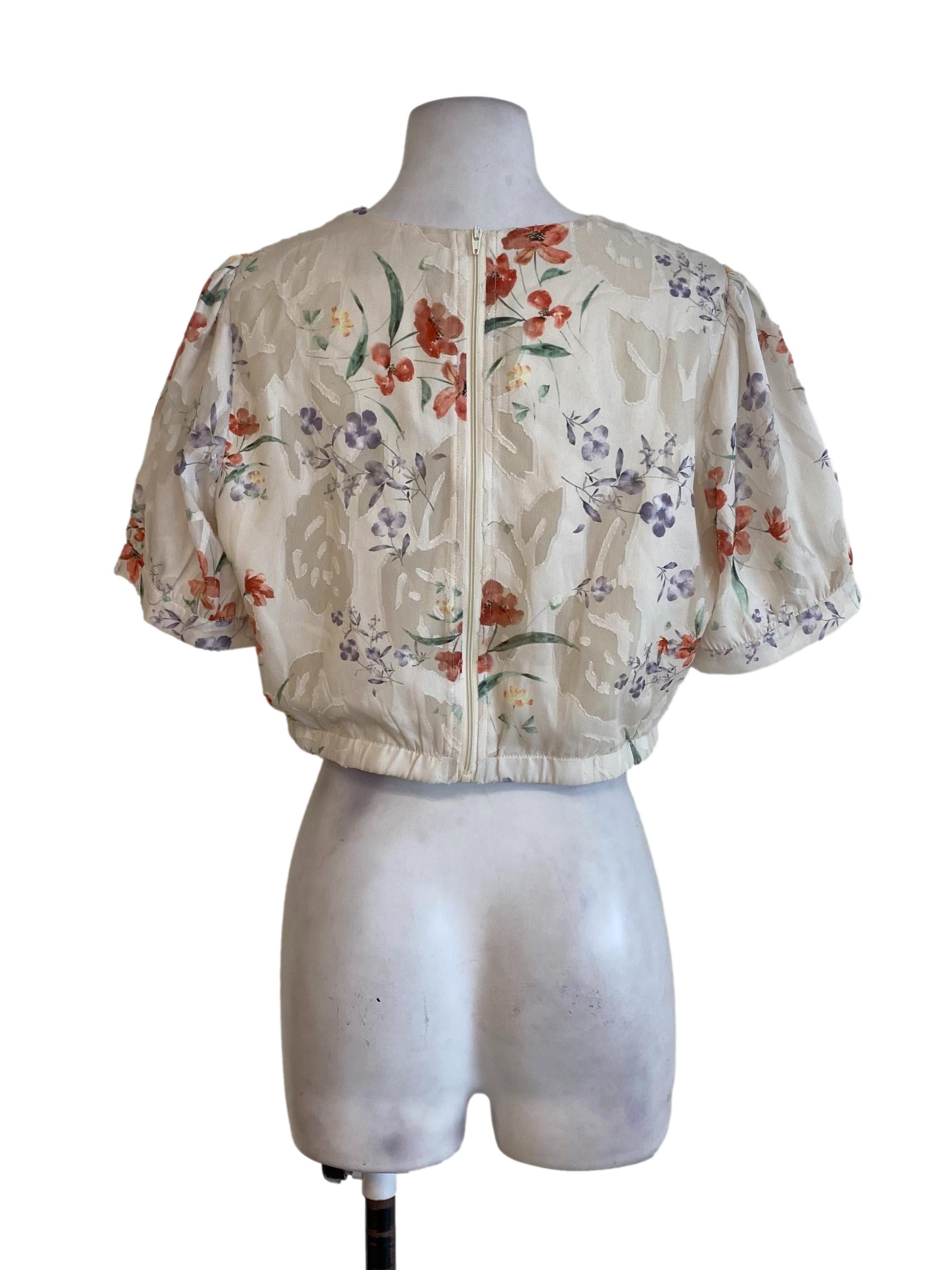 Beige Floral Top