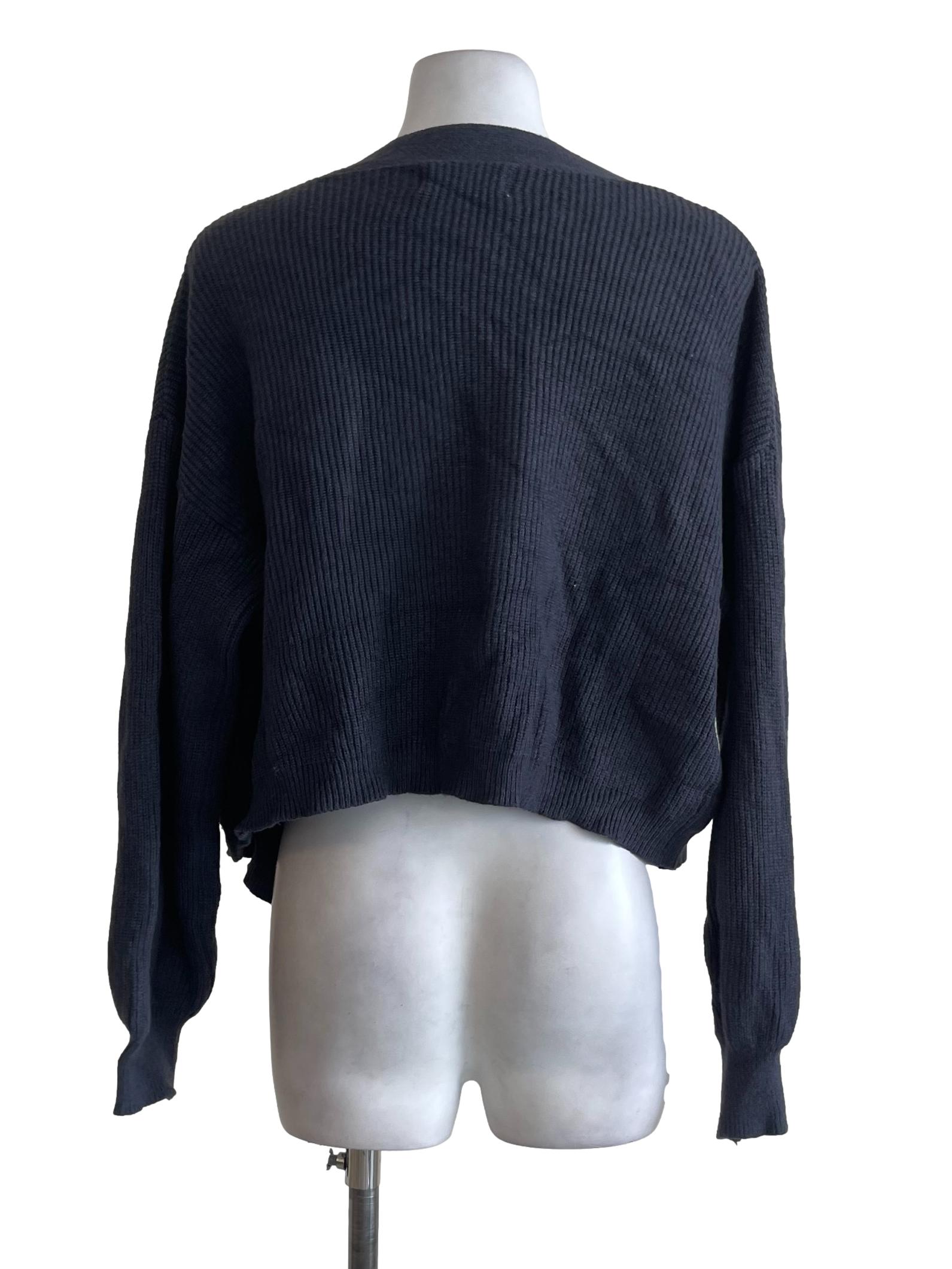 Greyish Blue Knitted Cardigan TTR