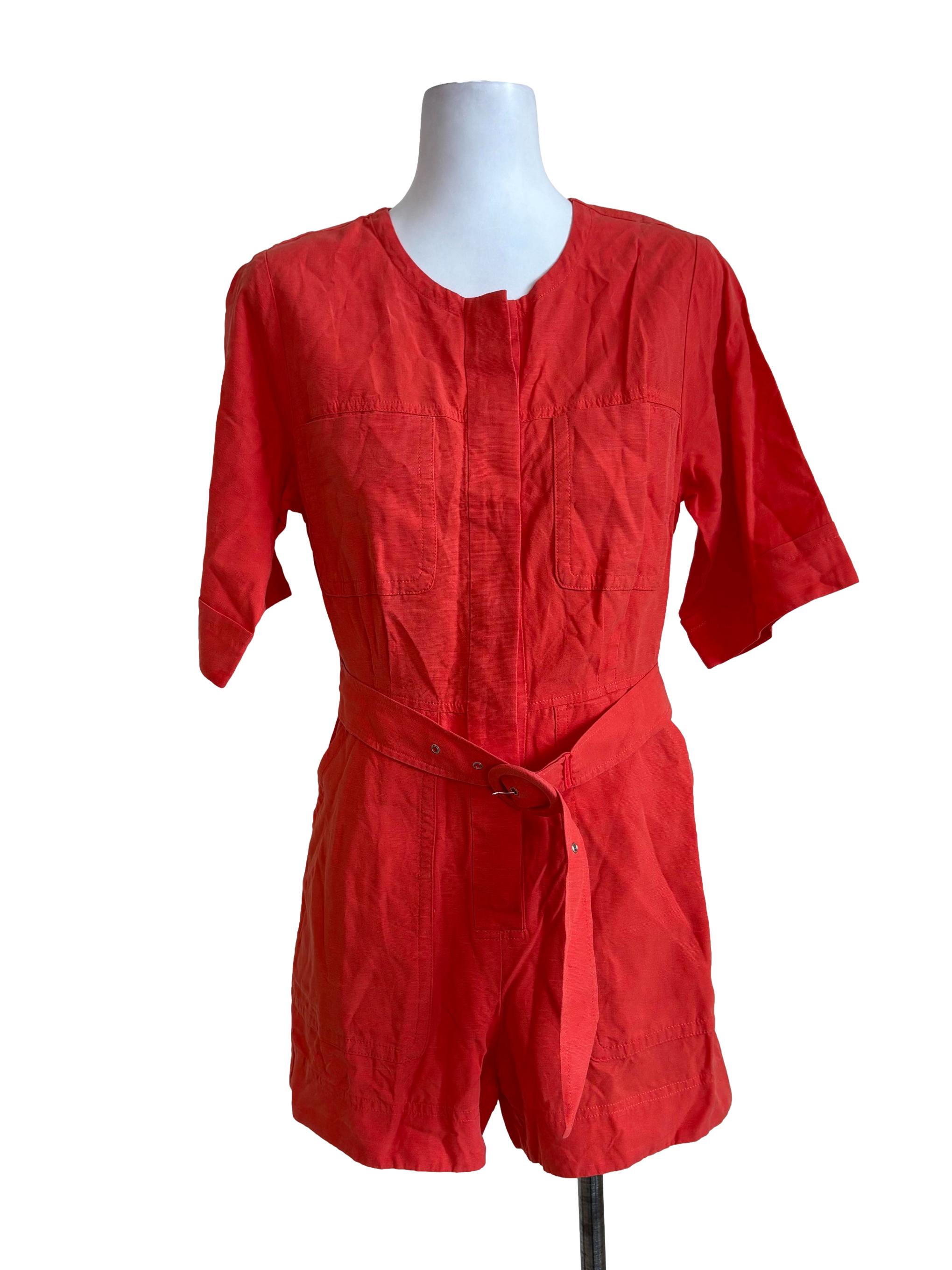 Rose Red Cargo Rompers