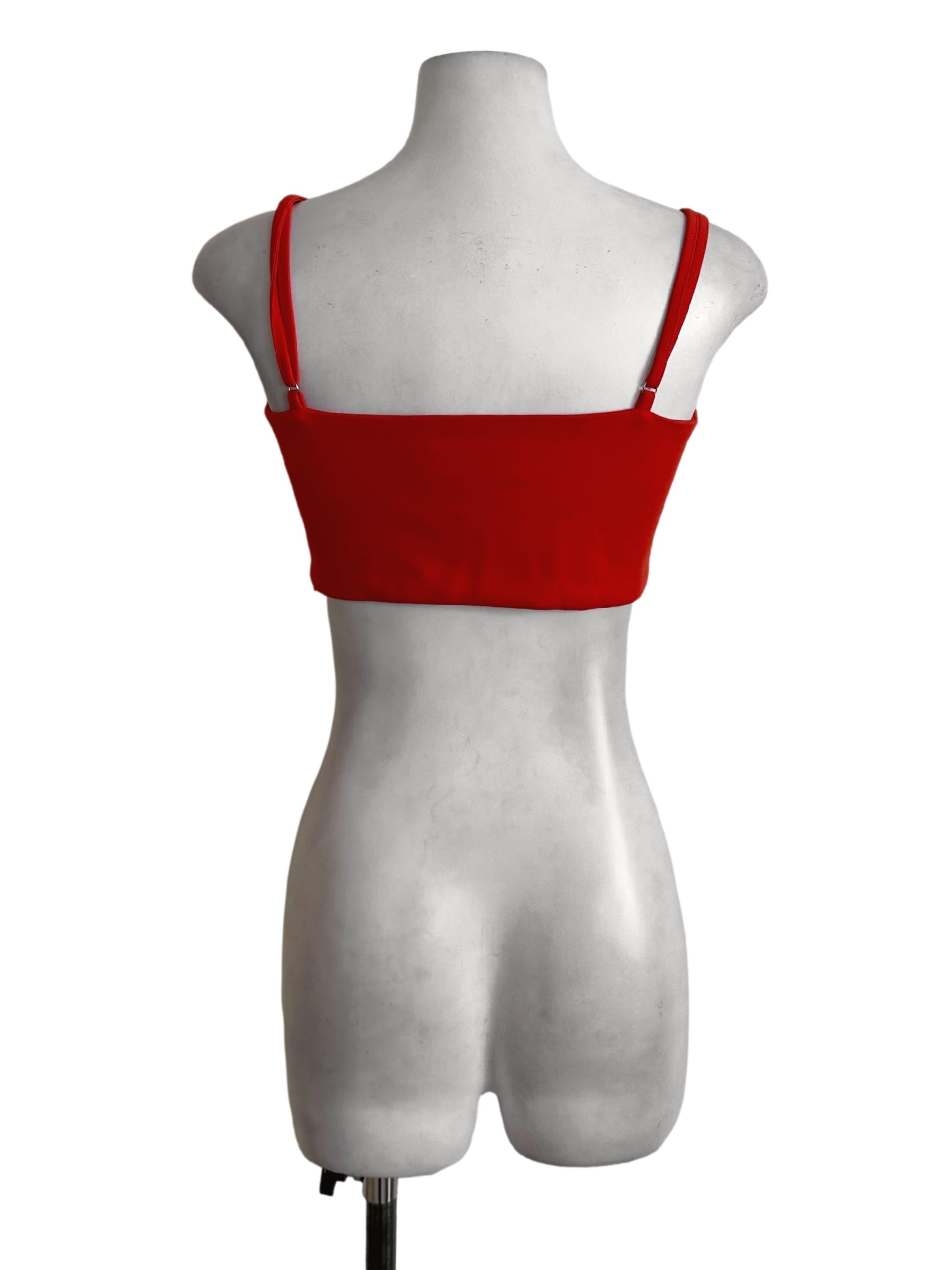 Orange Tube Cropped Spaghetti Strap Top YHF