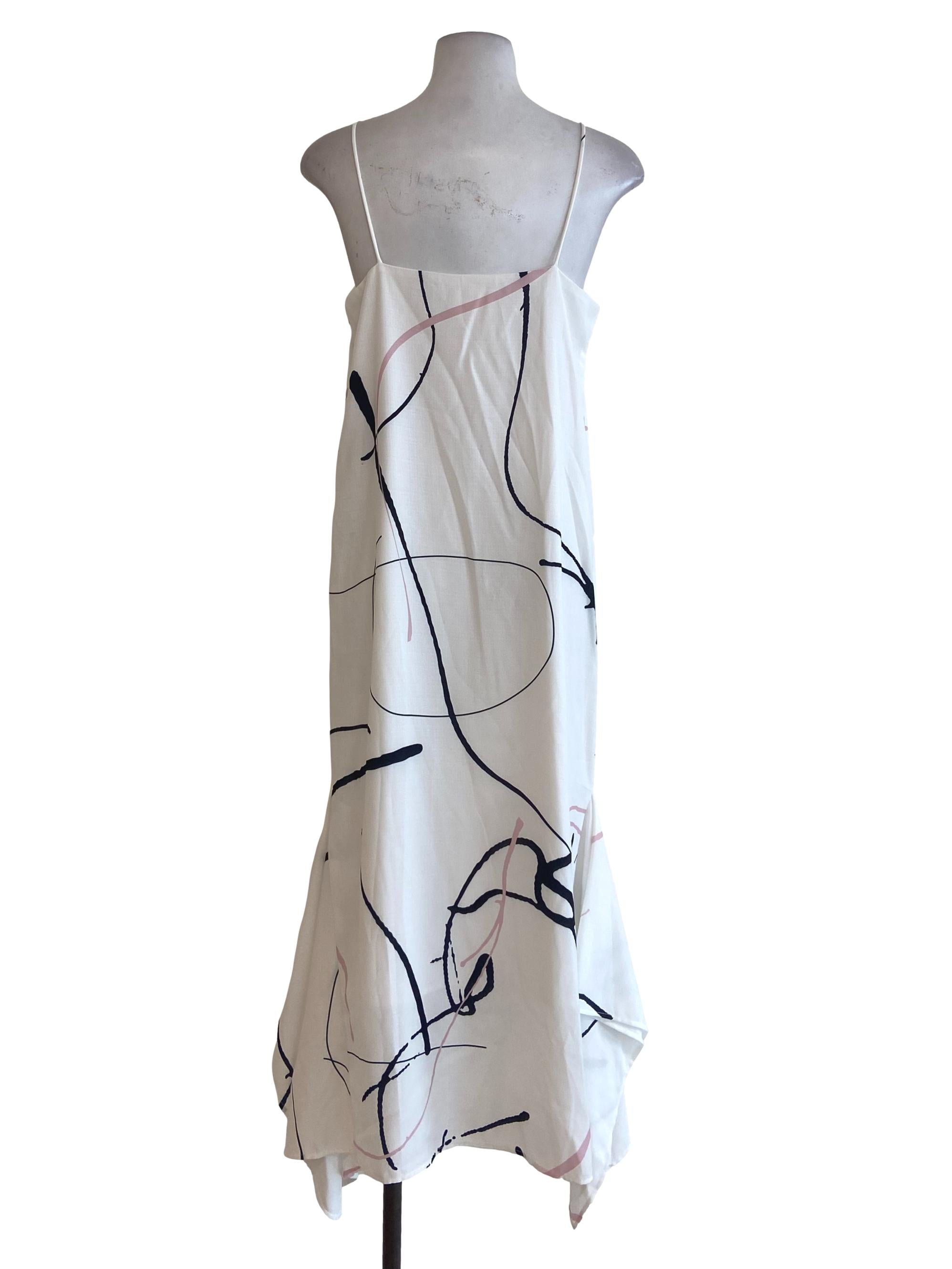 White & Pink Slip Spaghetti Strap Dress OSN