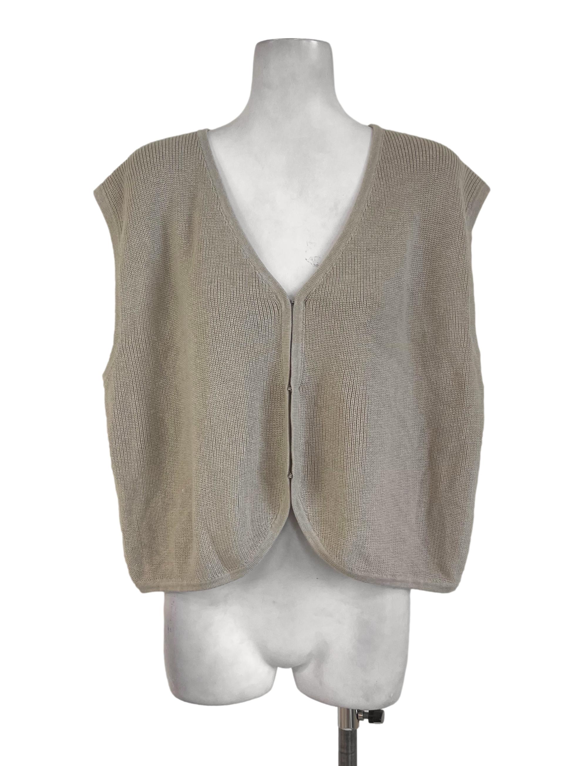 Latte Baggy Knitted Vest TTR