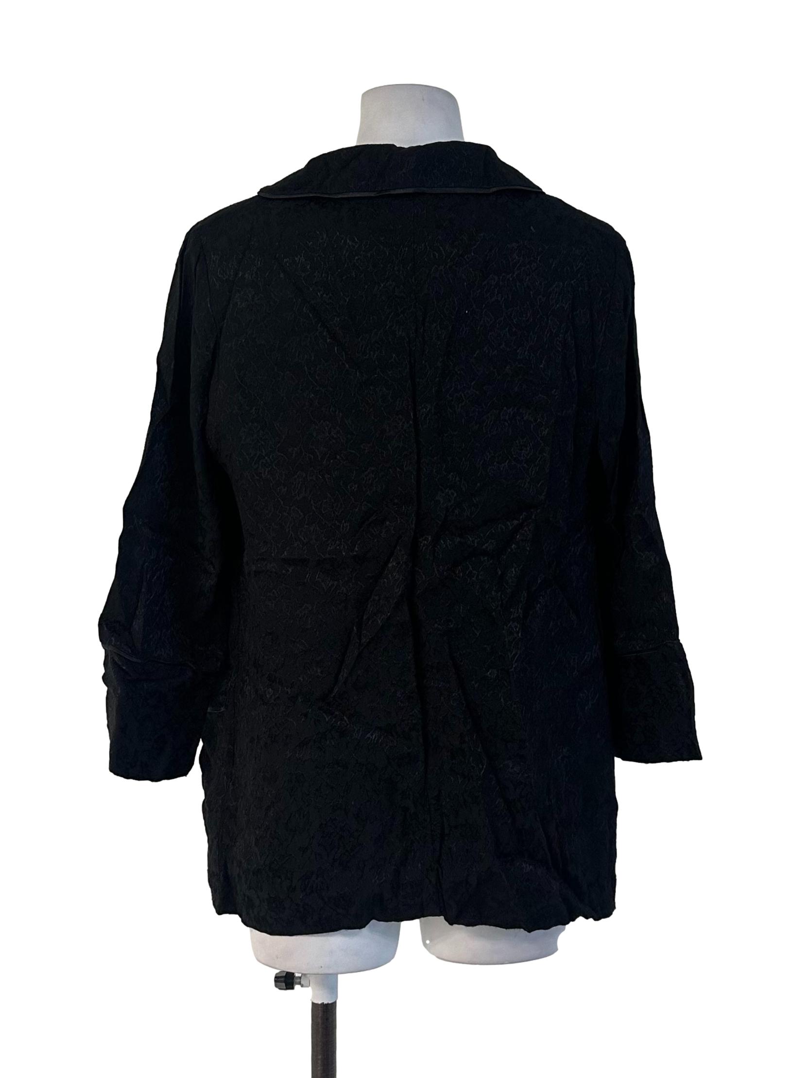 Black Textured Abstract Blazer