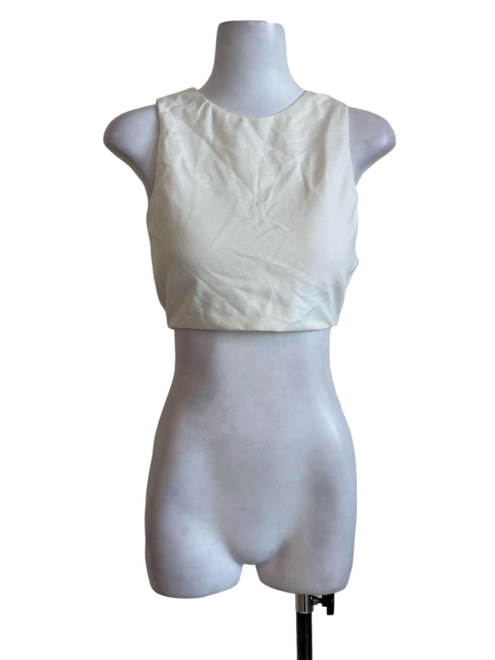 White Back Cutout Top LB