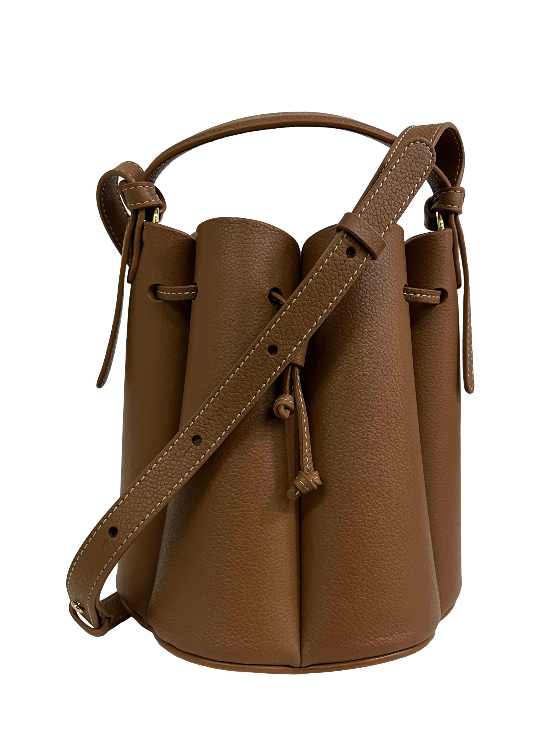 Camel Brown Leather Numero Huit Bucket Bag CSN