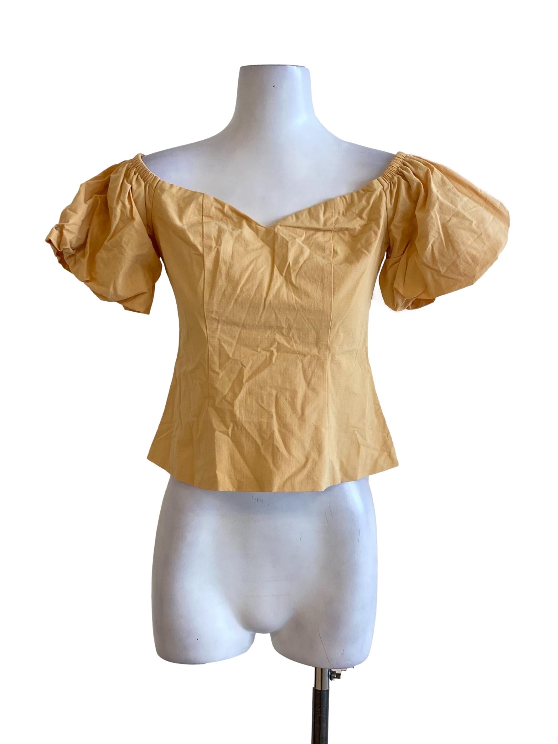 Butternut Yellow Balloon Short Sleeved Top