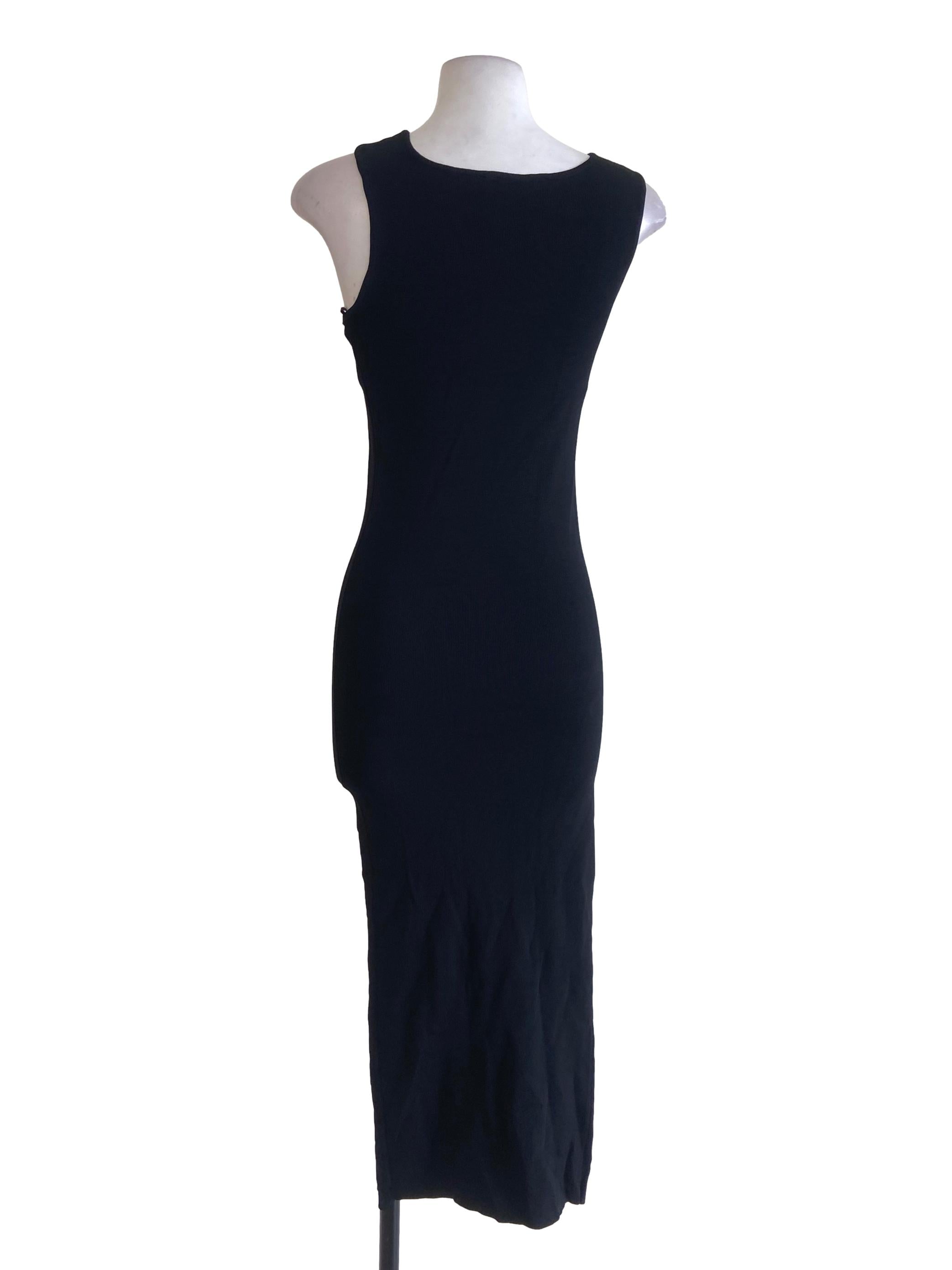 Black Spaghetti Strap Bateau Neck Top