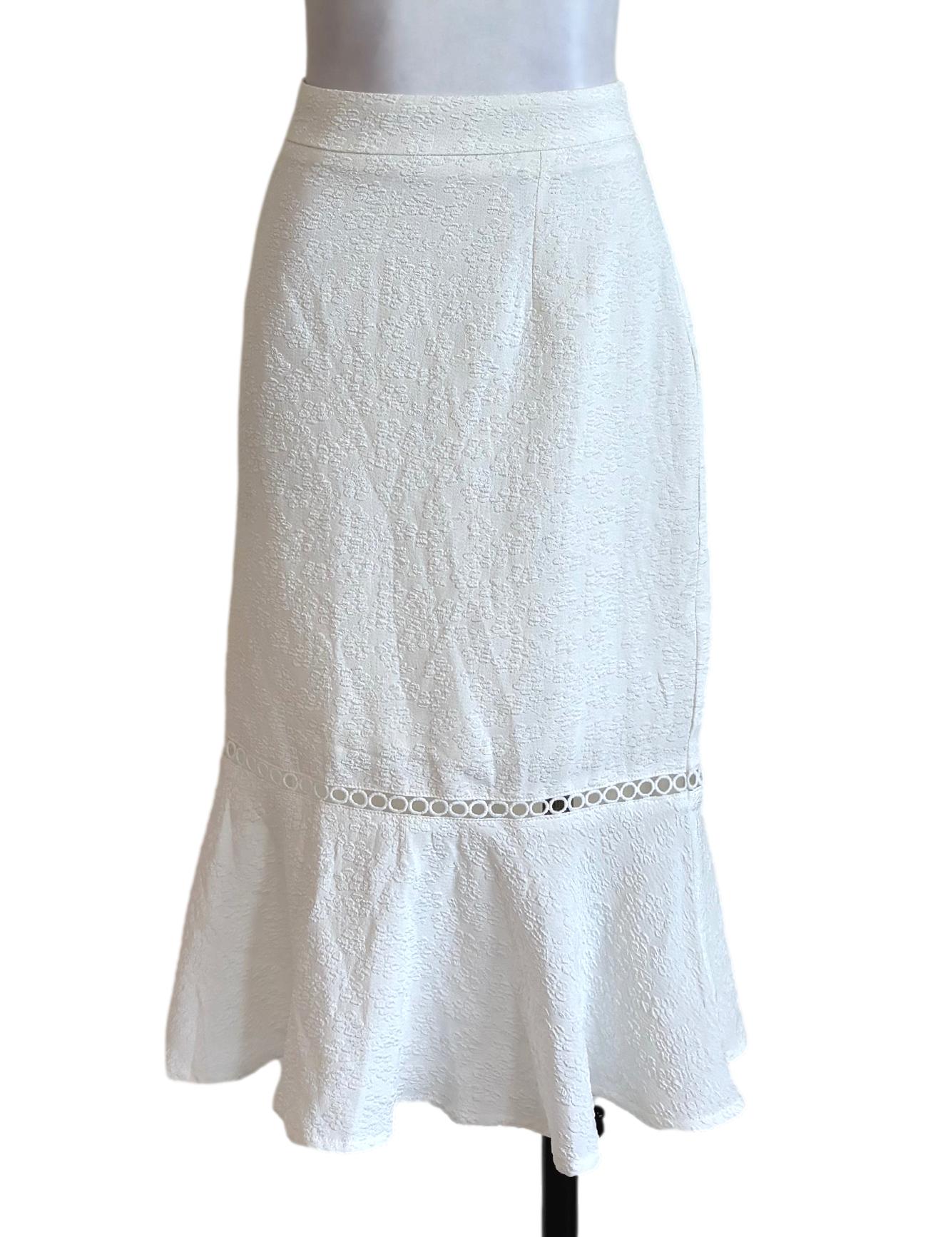 White Textured Mermaid Skirt
