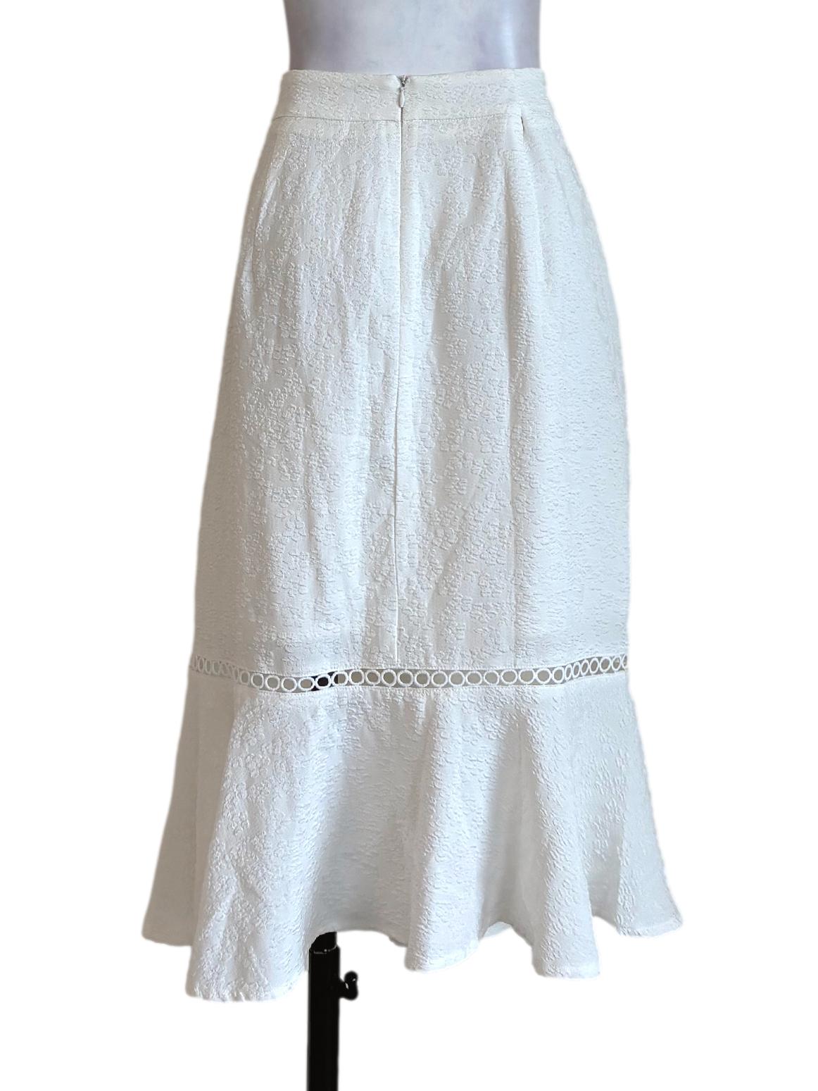 White Textured Mermaid Skirt