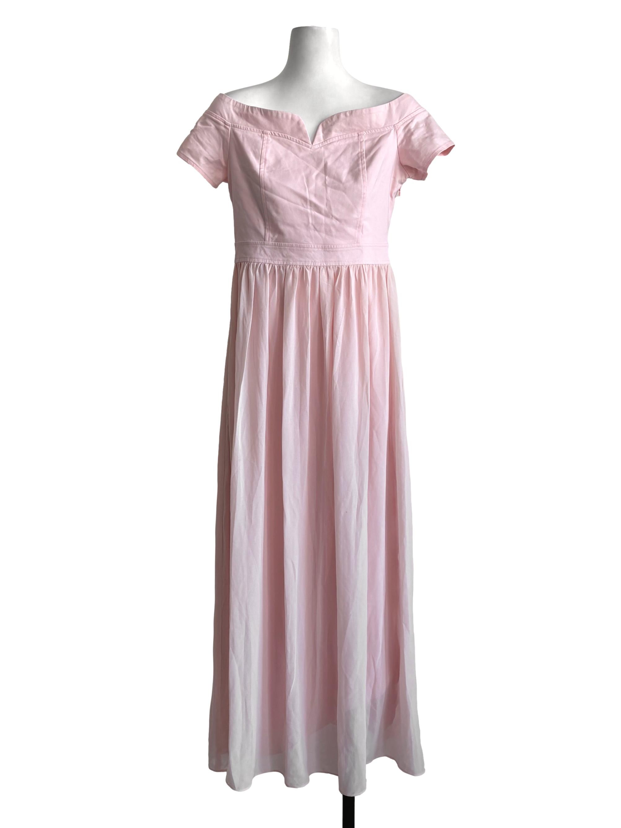 Flamingo Pink Off Shoulder Dress