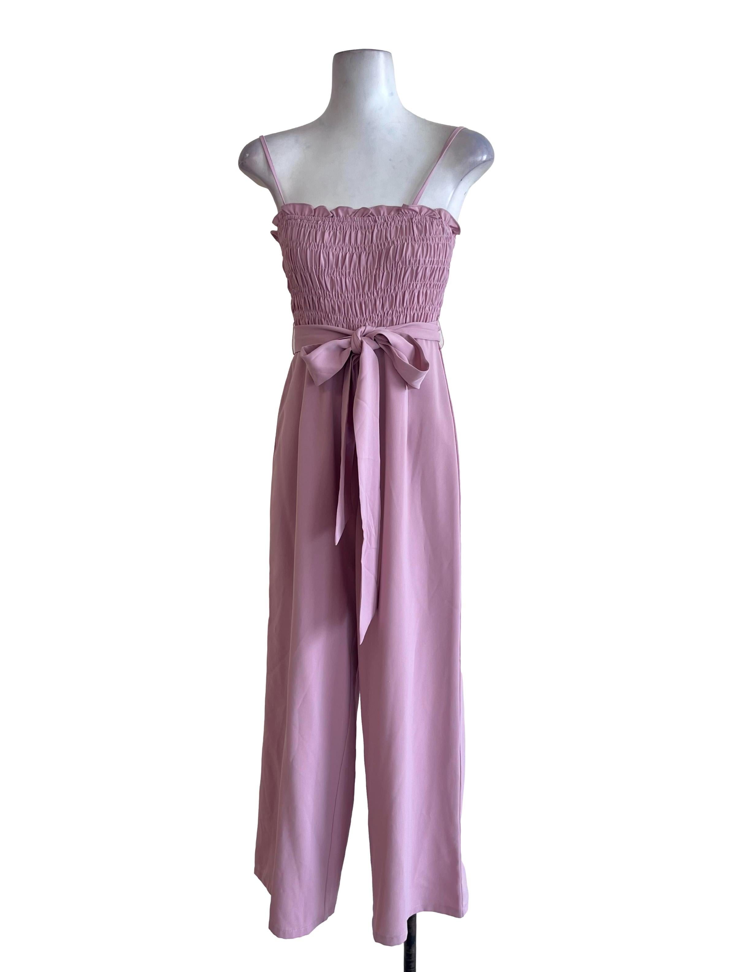 Flamingo Pink Sleeveless Jumpsuit