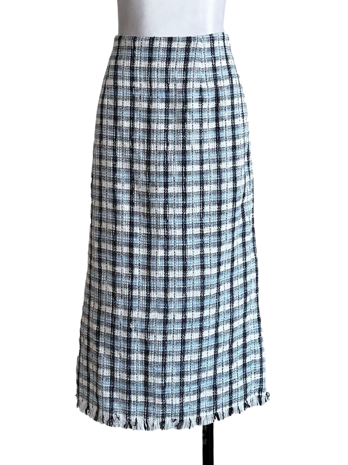 Blue Twill Pattern Skirt