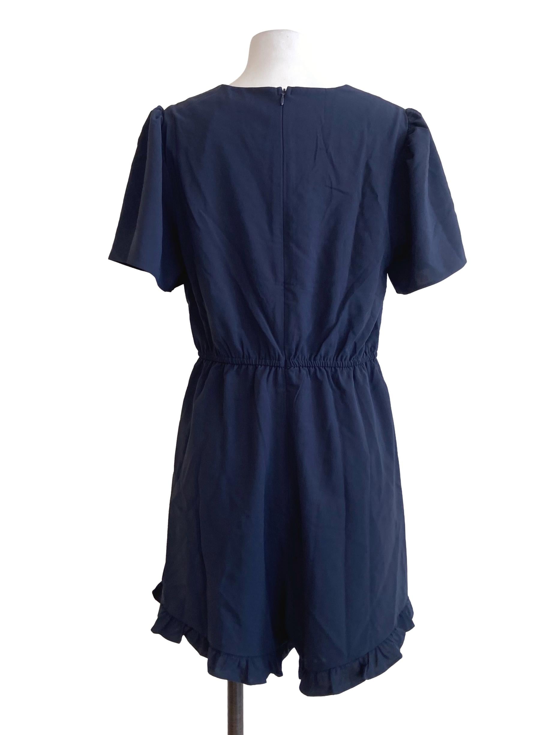 Denim Blue Pegged Circular- Cap Sleeve Rompers