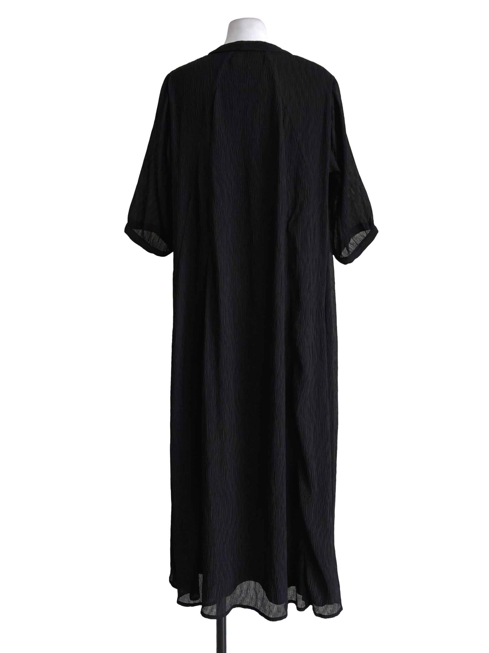 Black Sheer Deep V Dress TCL