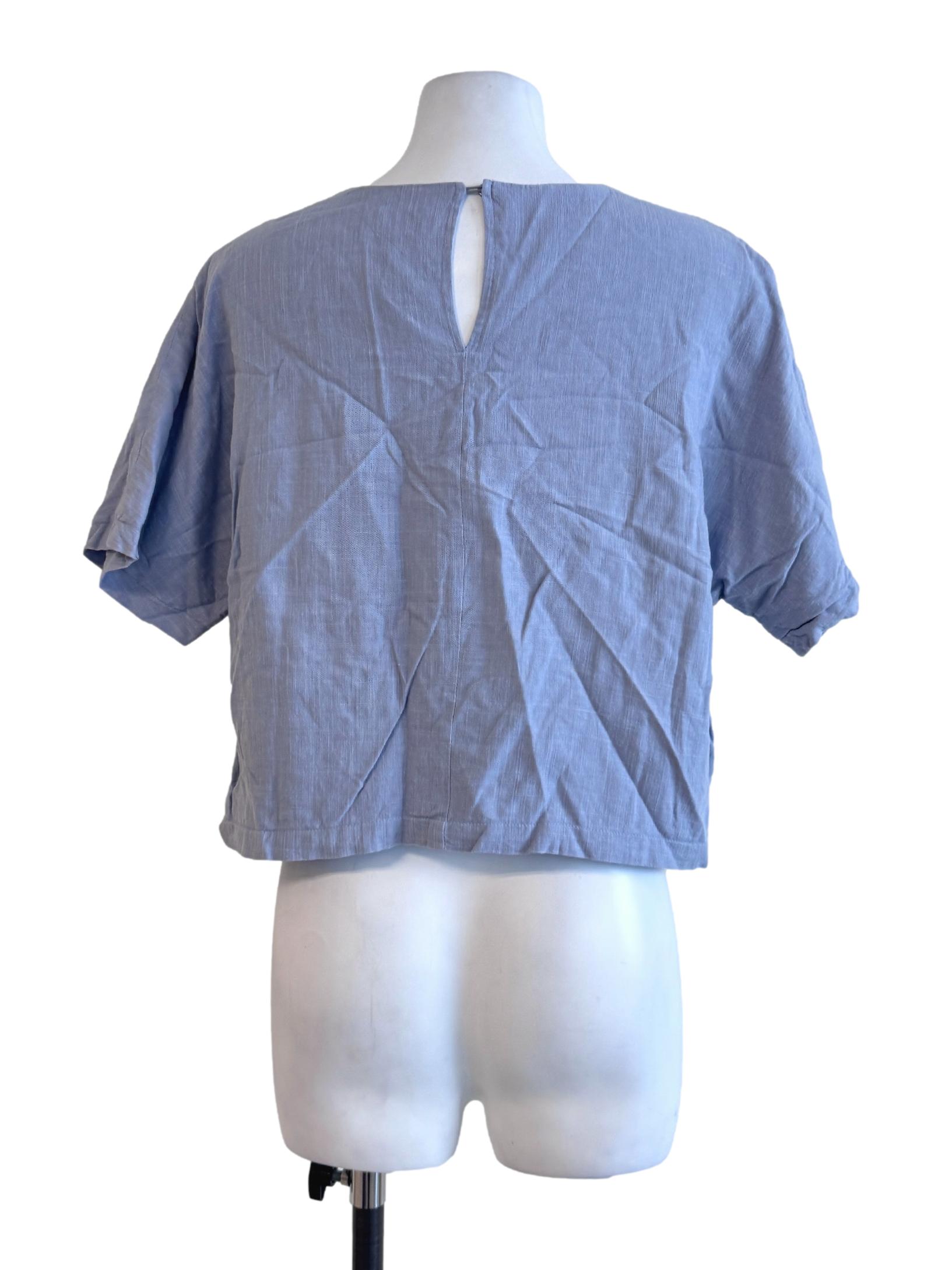 Stone Blue Textured Top