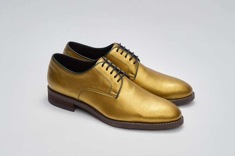 GULLAR zapatos derby-vegetarianos de piel lisa cactus dorados para hom – Shoes
