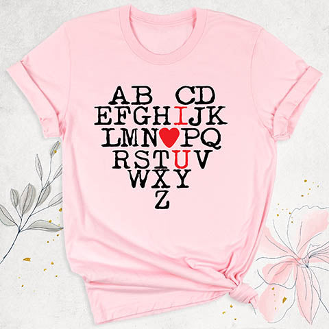 alphabet i love u shirt