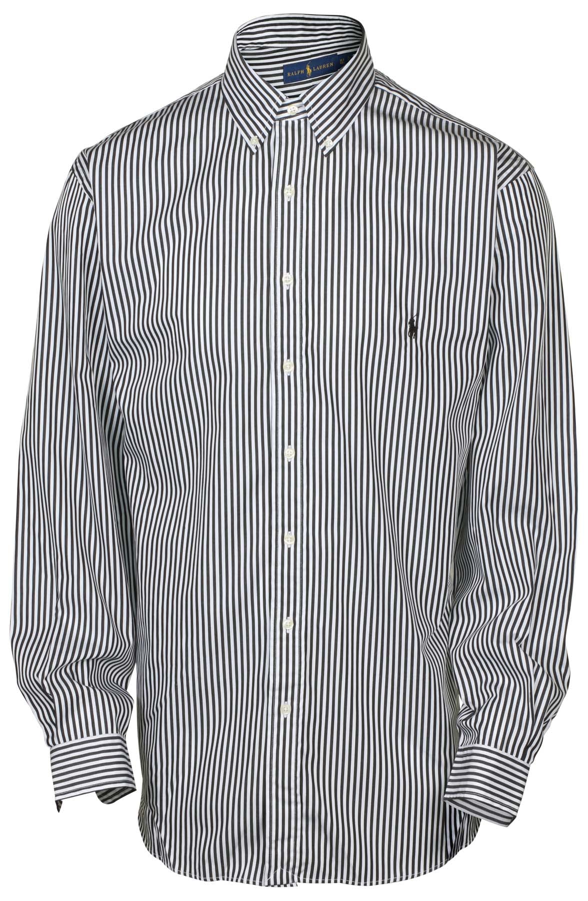 Polo Ralph Lauren Men's Big & Tall Stripe Button Down Shirt-Black/Whit –  Webzom