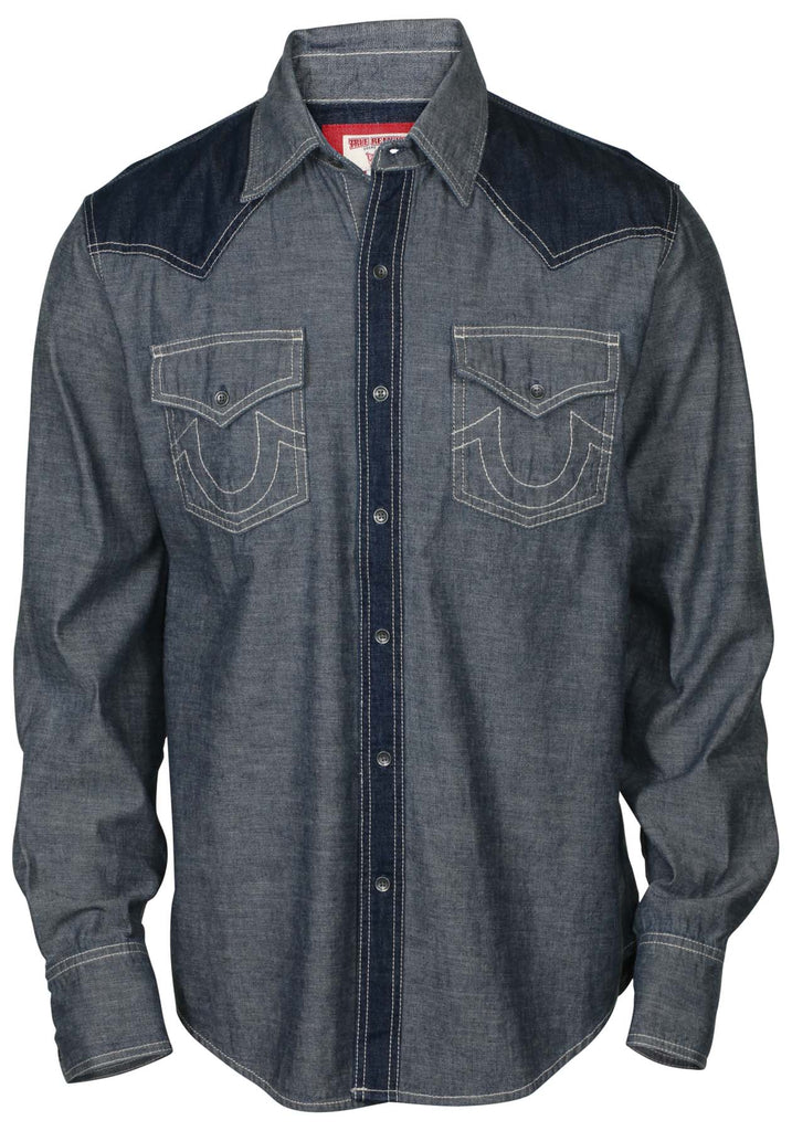 true religion men's long sleeve shirts