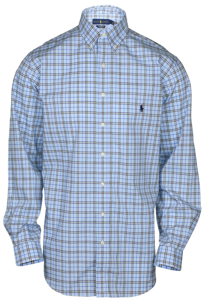ralph lauren blue plaid shirt